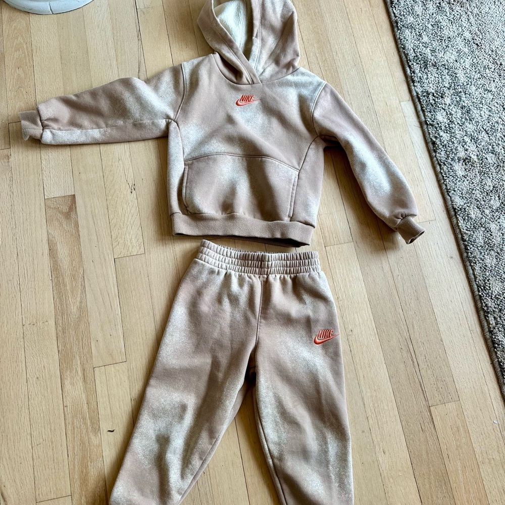 Nike Kids Tan Sweatpants & Hoodie Set